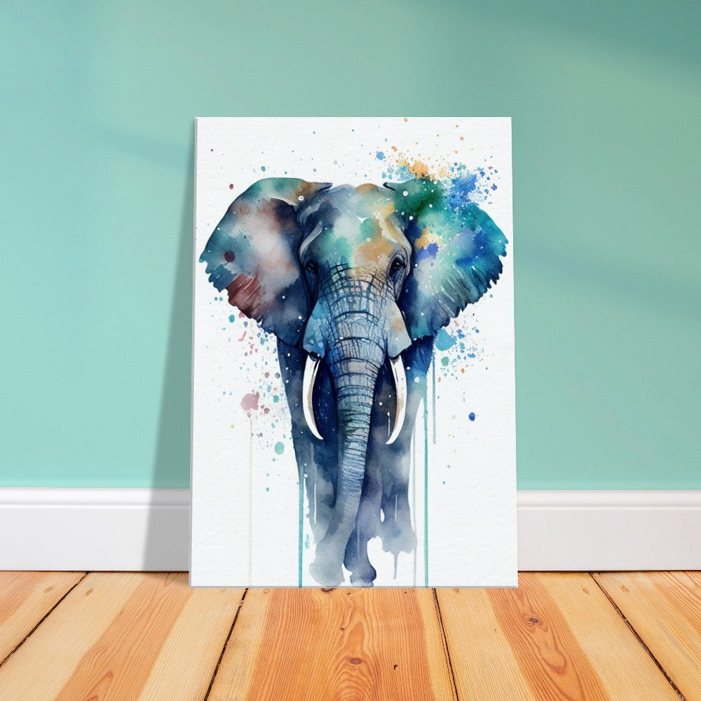 Elephant Watercolor Art Print: African Safari Canvas Decor
