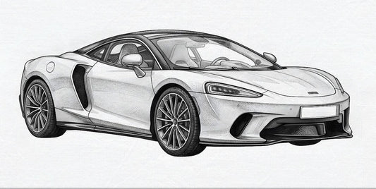 Mclaren GT Car Sketch Art | Canvas Print | Wall Decor - Canvas Art