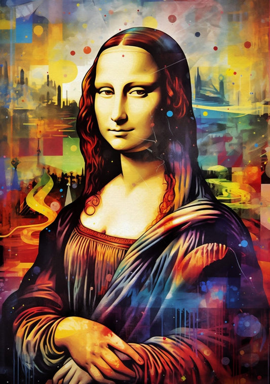 Mona Lisa Watercolor Abstract Canvas – Iconic Beauty for Sophisticated Wall Decor