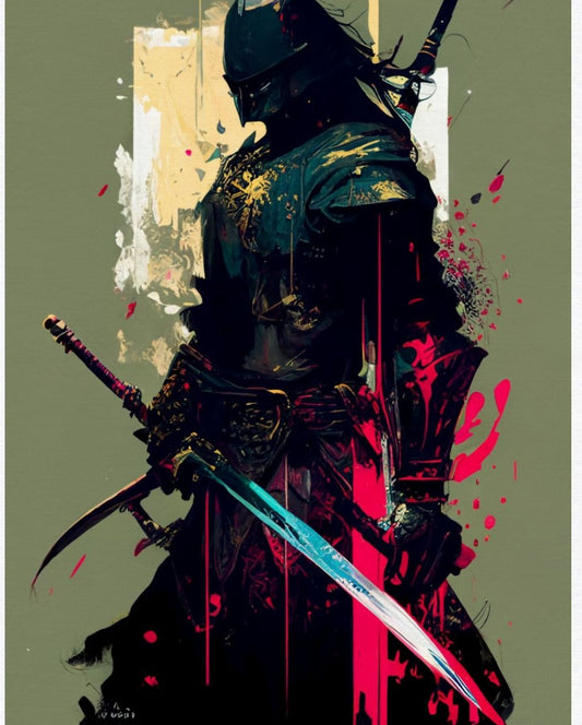 Ronin Samurai Canvas Art: Japanese Warrior with Sword
