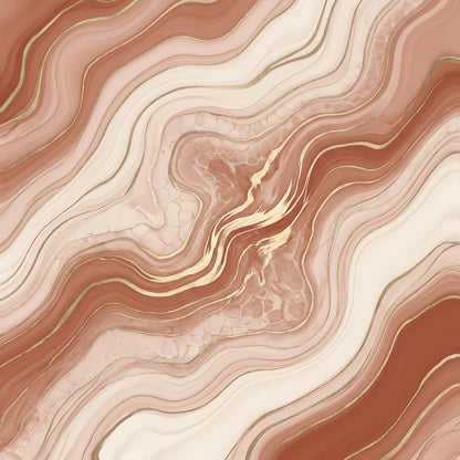 Terracotta Blush And Cream Fluid Pour Canvas Wall Art | Enhance Your Space | Abstract Art, Modern Decor, Fluid Art