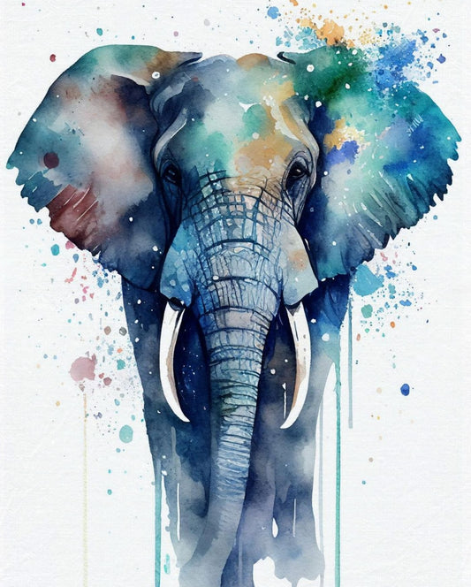 Elephant Watercolor Art Print: African Safari Canvas Decor