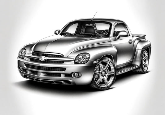 Chevrolet SSR 2004 Pencil Sketch – Matte Paper, Relive the Classic in Your Decor