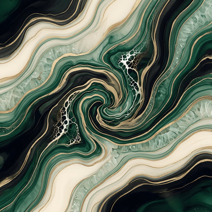 Emerald Green Black Gold Marble Art | Canvas Wall Art | Luxury Home Decor, Modern Elegance, Abstract Design