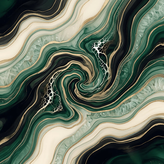 Emerald Green Black Gold Marble Art | Canvas Wall Art | Luxury Home Decor, Modern Elegance, Abstract Design