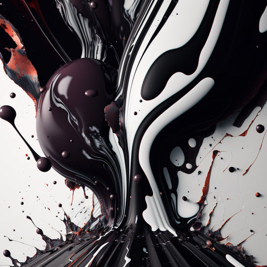 Ink Splatter Canvas Art: Abstract Marble Motif, Photorealistic Visuals