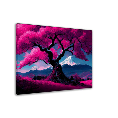 Mount Fuji Canvas Art: Cherry Blossom Japanese Landscape Print