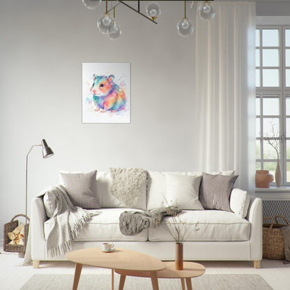 Baby Hamster Watercolor Art | Animal Canvas Print | Nursery Wall Decor - Canvas Art