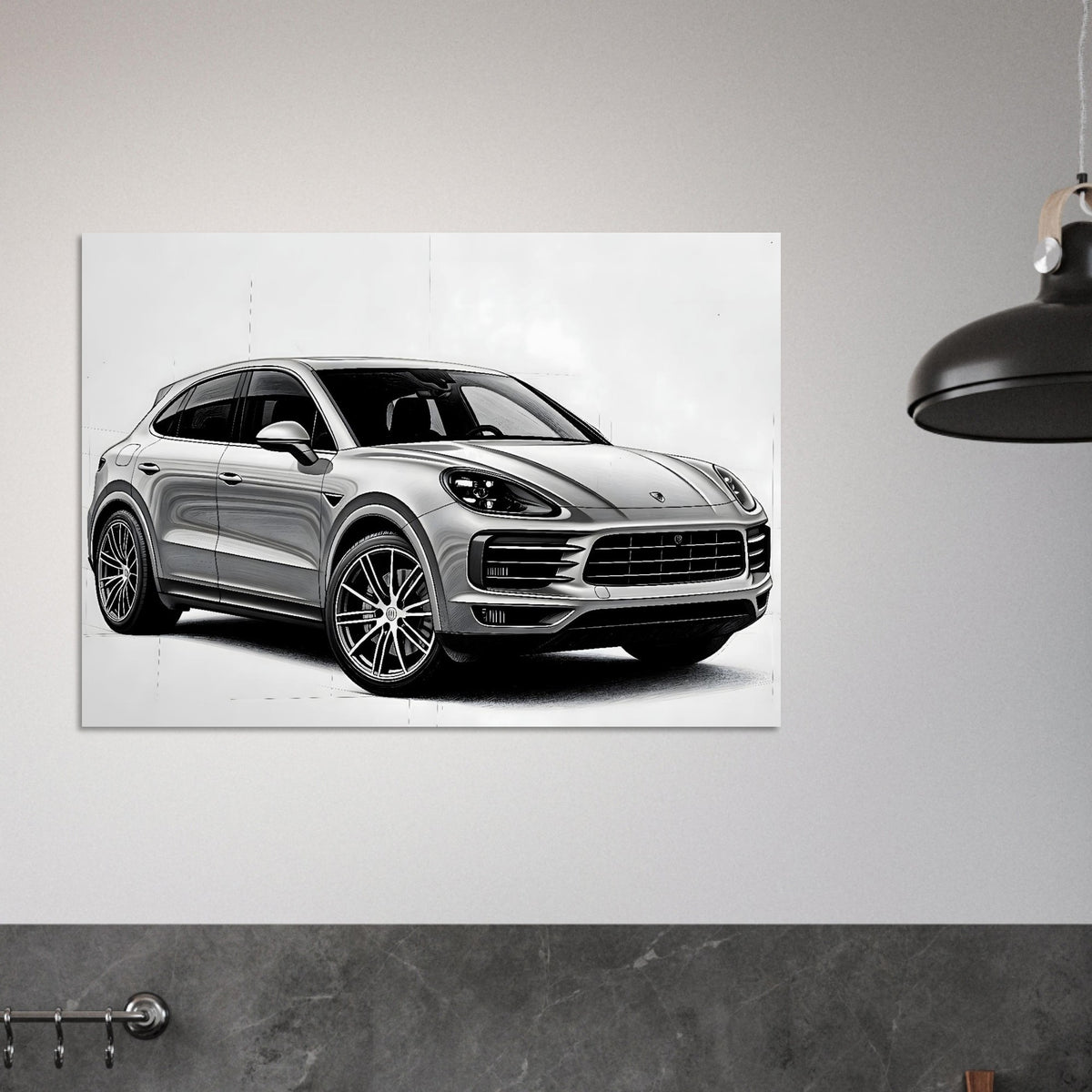 Porsche Cayenne Sketch Poster – poster by Endozi Designs, view 1