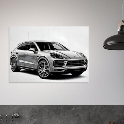 Porsche Cayenne Sketch Poster – poster by Endozi Designs, view 1