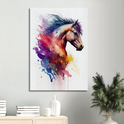 Mustang Watercolor Art Print – canvas wall art by Endozi Designs, view 2