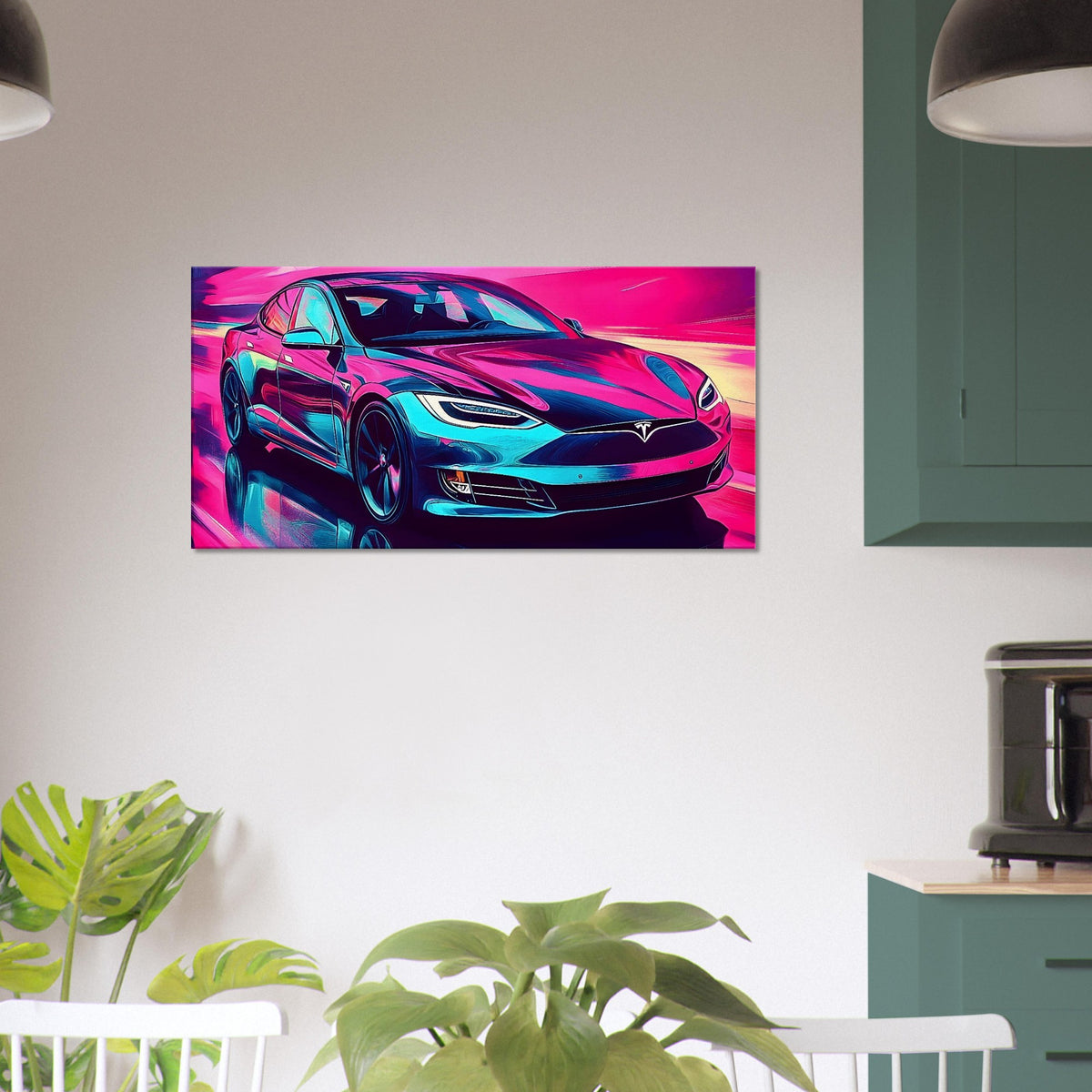 2026 Tesla Model S Neon Art – canvas wall art by Endozi Designs, view 12