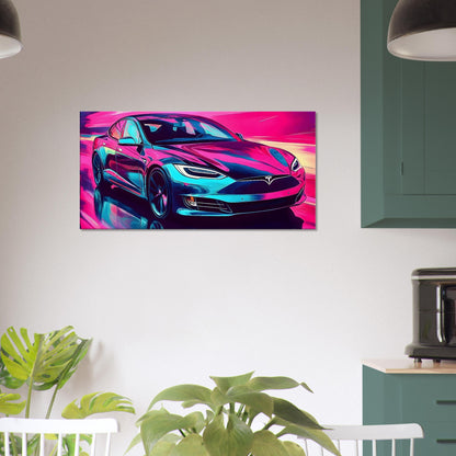 2026 Tesla Model S Neon Art – canvas wall art by Endozi Designs, view 12