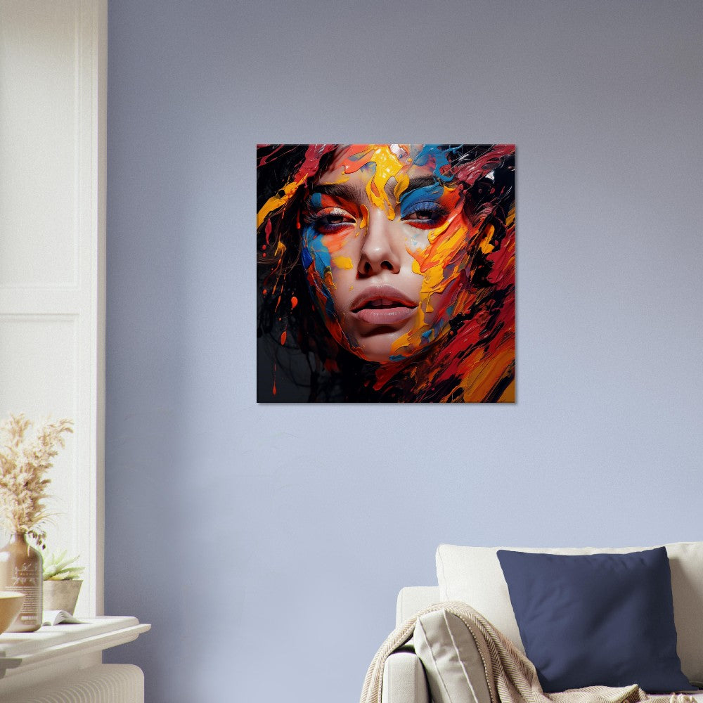 Colorful Woman Face Art Print – canvas wall art by Endozi Designs, view 6