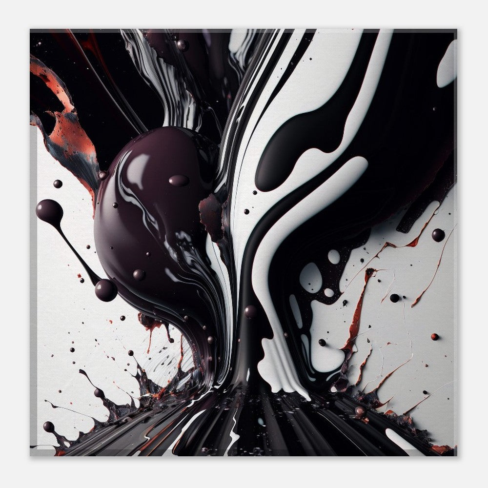 Artisanal Photorealistic Canvas Artwork, Abstract Ink Eruption, Marble Fusion, Impeccable Detail - Distinctive Home Adornment