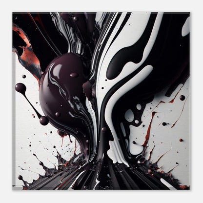Artisanal Photorealistic Canvas Artwork, Abstract Ink Eruption, Marble Fusion, Impeccable Detail - Distinctive Home Adornment
