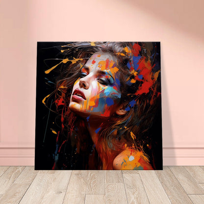 Abstract Woman Portrait: Bold Paint Canvas Art, Modern Home Decor
