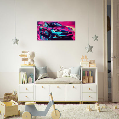 2026 Tesla Model S Neon Art – canvas wall art by Endozi Designs, view 13