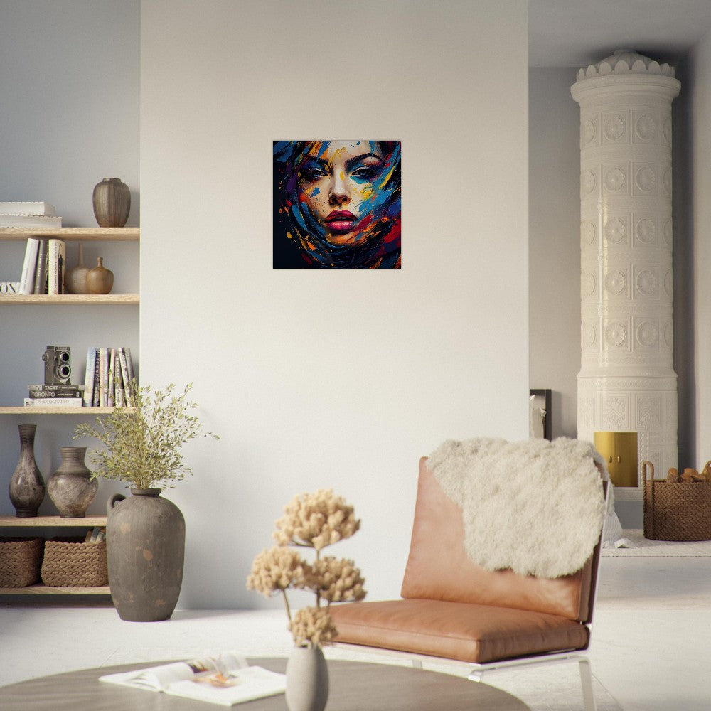 Woman's Face Canvas Print: Colorful Abstract Portrait Art