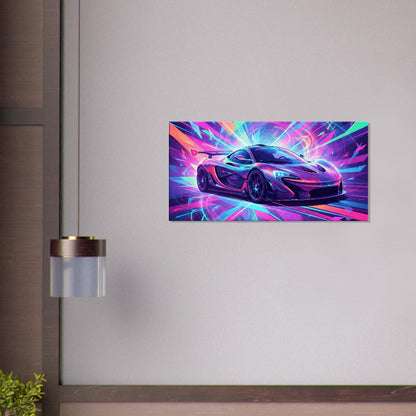 McLaren P1 GTR Neon Art | Canvas Print | Wall Decor - Canvas Art