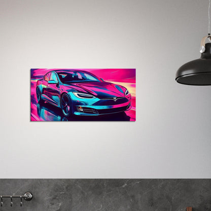 2026 Tesla Model S Neon Art – canvas wall art by Endozi Designs, view 6