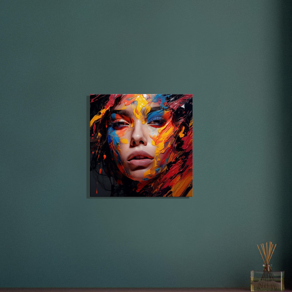 Colorful Woman Face Art Print – canvas wall art by Endozi Designs, view 3