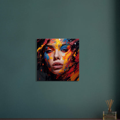 Colorful Woman Face Art Print – canvas wall art by Endozi Designs, view 3