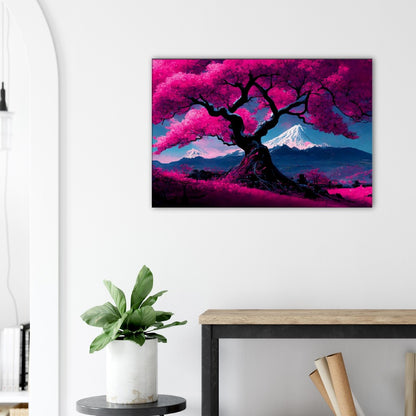 Mount Fuji Canvas Art: Cherry Blossom Japanese Landscape Print