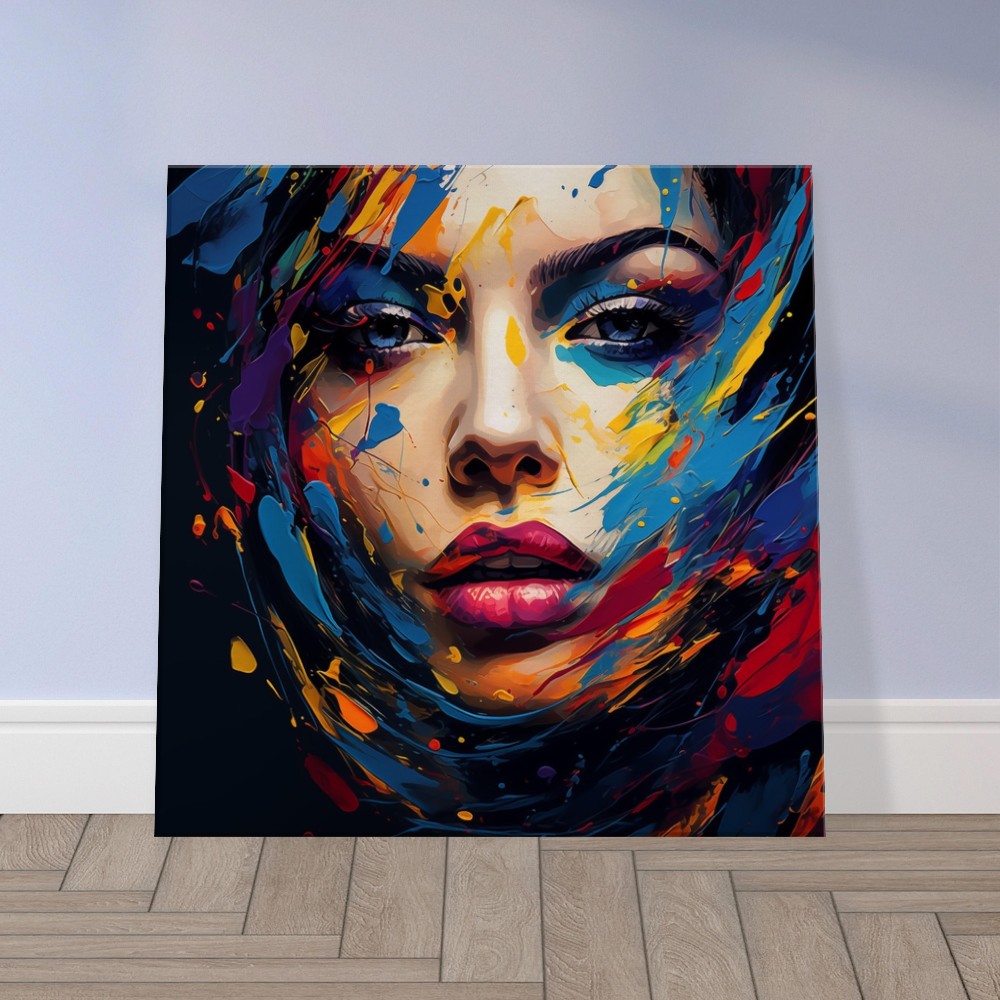 Woman's Face Canvas Print: Colorful Abstract Portrait Art