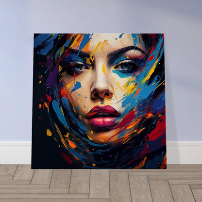 Woman's Face Canvas Print: Colorful Abstract Portrait Art