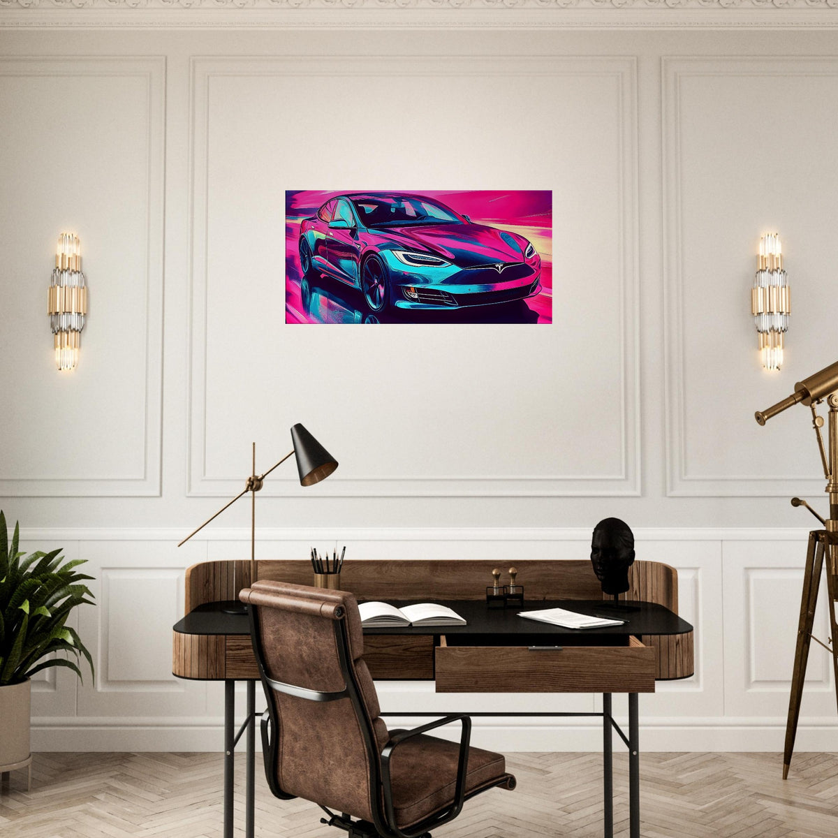 2026 Tesla Model S Neon Art – canvas wall art by Endozi Designs, view 15
