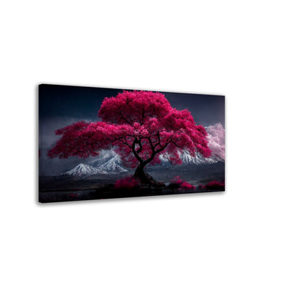 Mount Fuji Cherry Blossom Canvas Art: Serene Japanese Landscape