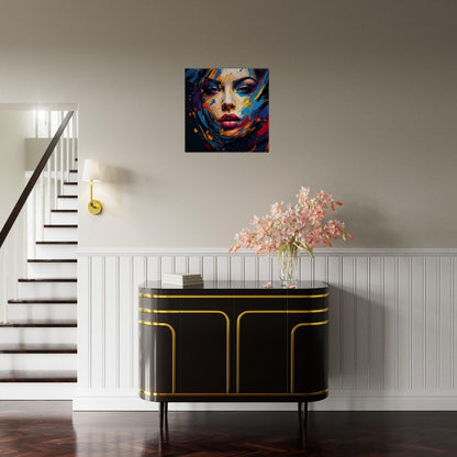 Woman's Face Canvas Print: Colorful Abstract Portrait Art