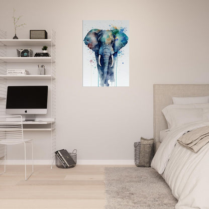 Elephant Watercolor Art Print: African Safari Canvas Decor