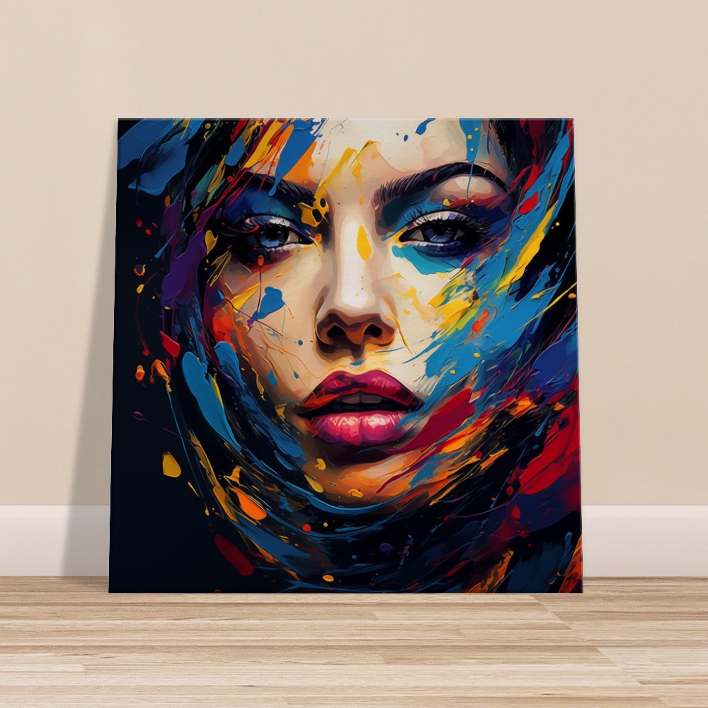 Woman's Face Canvas Print: Colorful Abstract Portrait Art