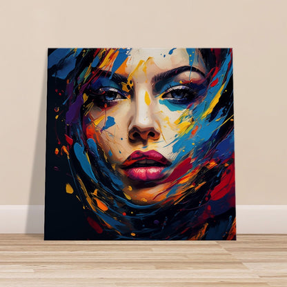 Woman's Face Canvas Print: Colorful Abstract Portrait Art