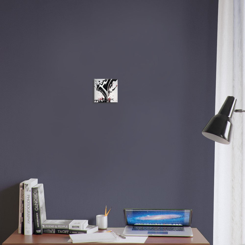 Abstract Ink Splashes Canvas Art: Photorealistic Marble Impression