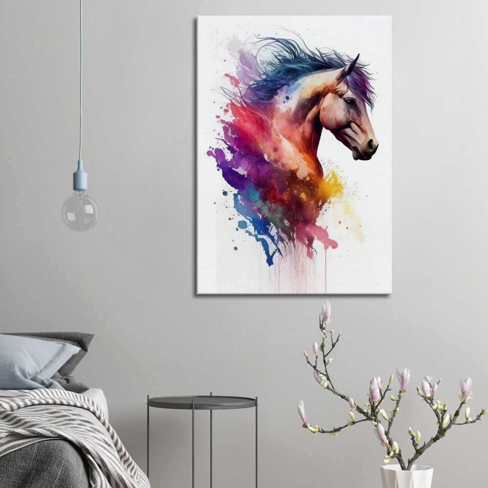 Mustang Watercolor Art Print – canvas wall art by Endozi Designs, view 3