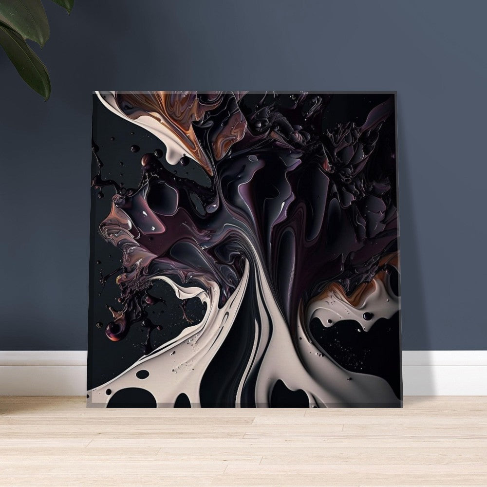 Ink Splatter Canvas Art: Abstract Marble Motif, Photorealistic Visuals