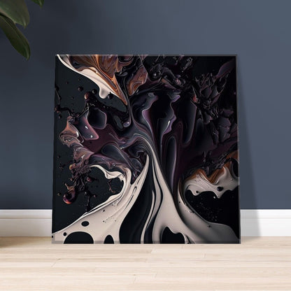 Ink Splatter Canvas Art: Abstract Marble Motif, Photorealistic Visuals