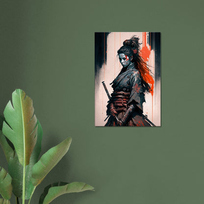 Cyberpunk Samurai Canvas Art: Futuristic Yakuza Bounty Hunter