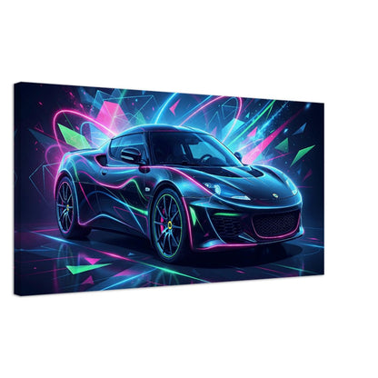 Lotus Evora Neon Art | Canvas Wall Decor | Car Aesthetic Print - Canvas Art