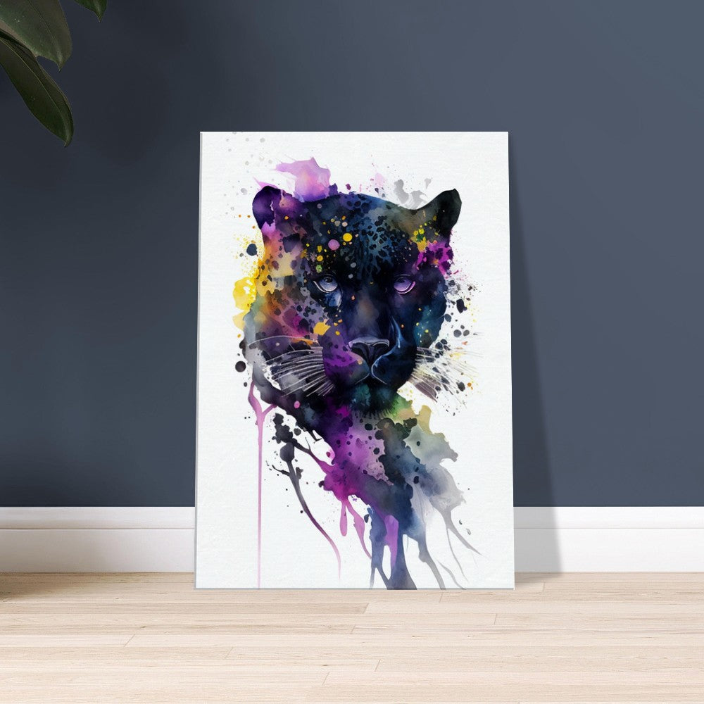 Panther Watercolor Canvas Art: Mysterious Big Cat Decor