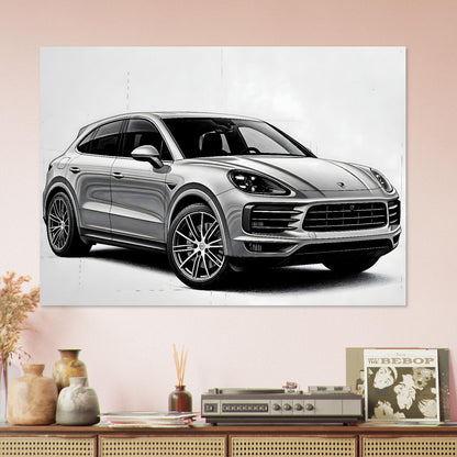 Porsche Cayenne Sketch Poster – poster by Endozi Designs, view 3