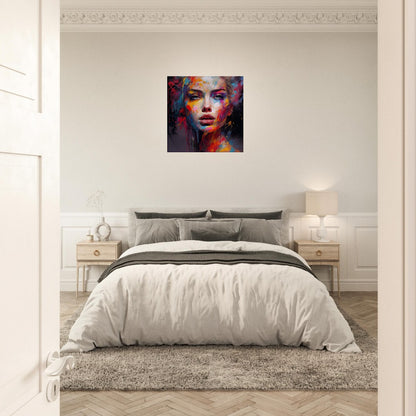 Abstract Woman Face Canvas Art: Colorful Silhouette in Bloom