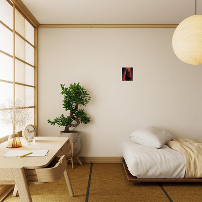 Futuristic Samurai Canvas Art: Sci-Fi Lava Warrior Home Decor