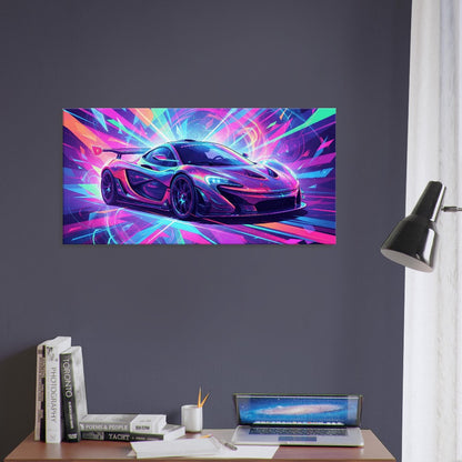 McLaren P1 GTR Neon Art | Canvas Print | Wall Decor - Canvas Art