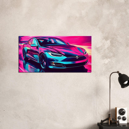 2026 Tesla Model S Neon Art – canvas wall art by Endozi Designs, view 8