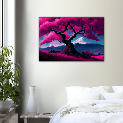 Mount Fuji Canvas Art: Cherry Blossom Japanese Landscape Print