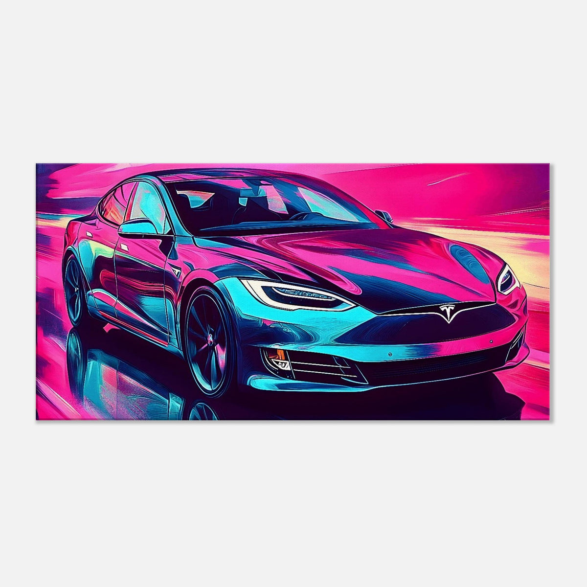 2026 Tesla Model S Neon Art – canvas wall art by Endozi Designs, view 3